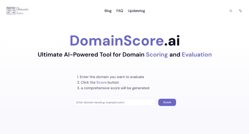 Domainscore.ai product screenshot