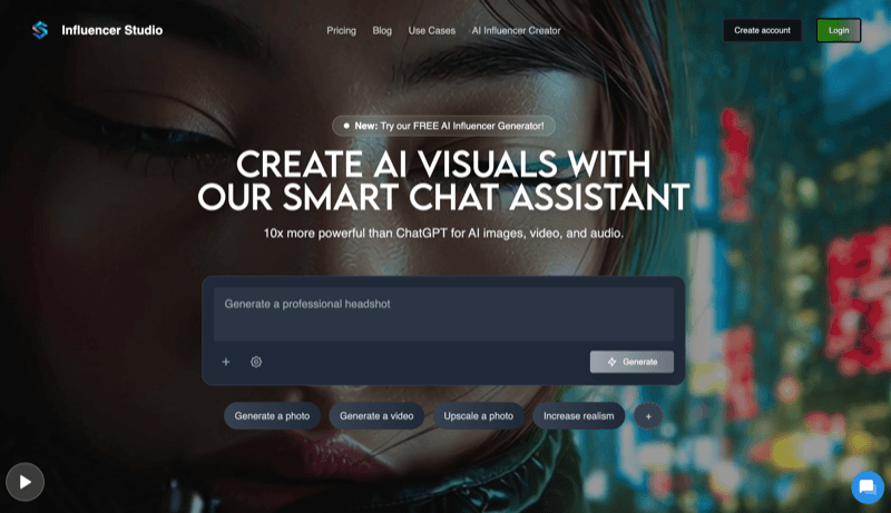 Influencer Studio product screenshot