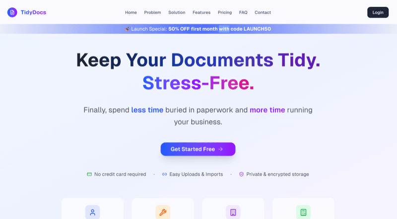 TidyDocs product screenshot