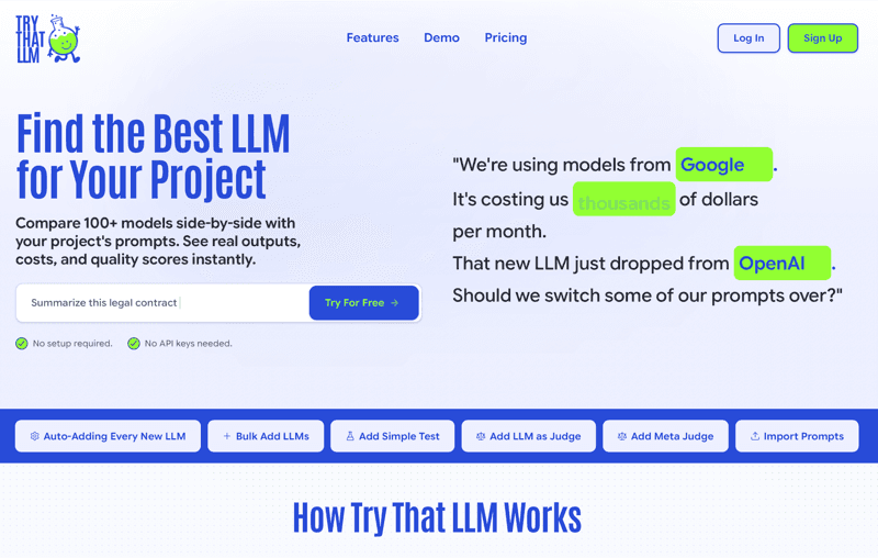 Try That LLM product screenshot