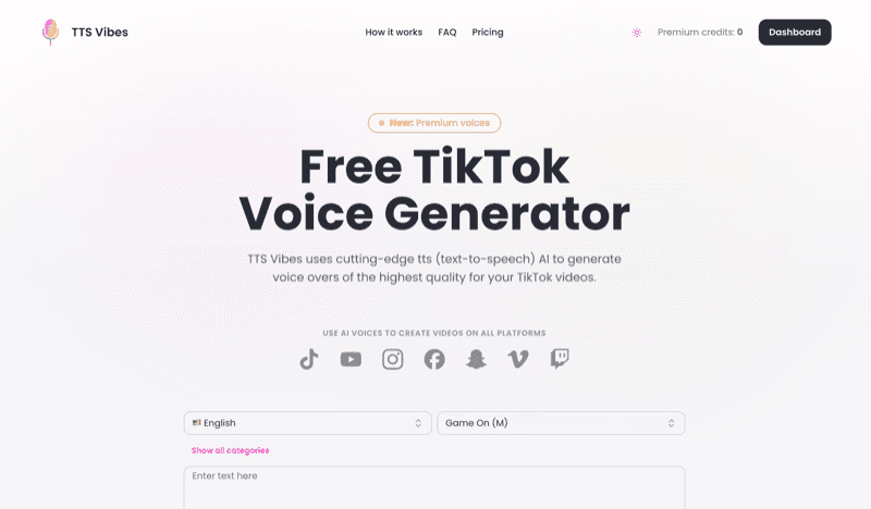 TTS Vibes product screenshot