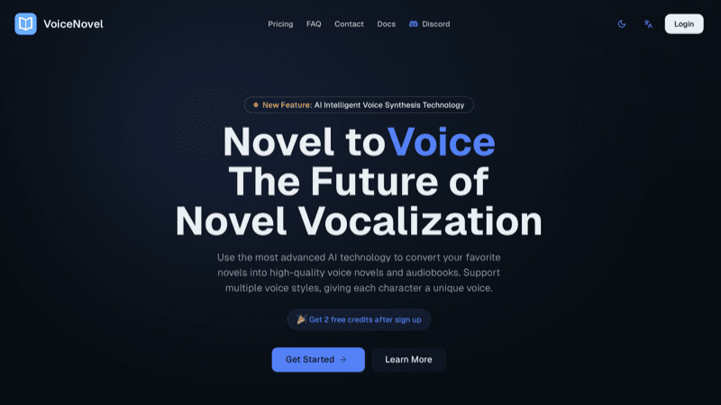 VoiceNovel product screenshot