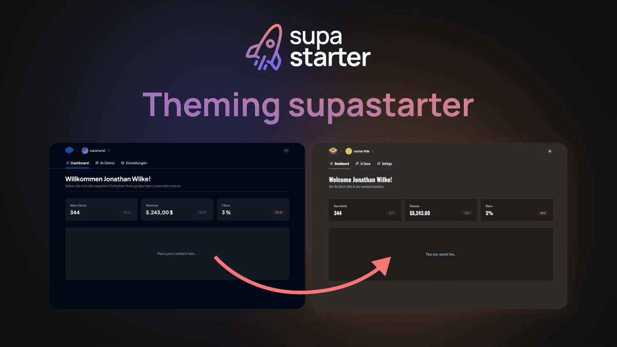 How the customize the theme of your supastarter application