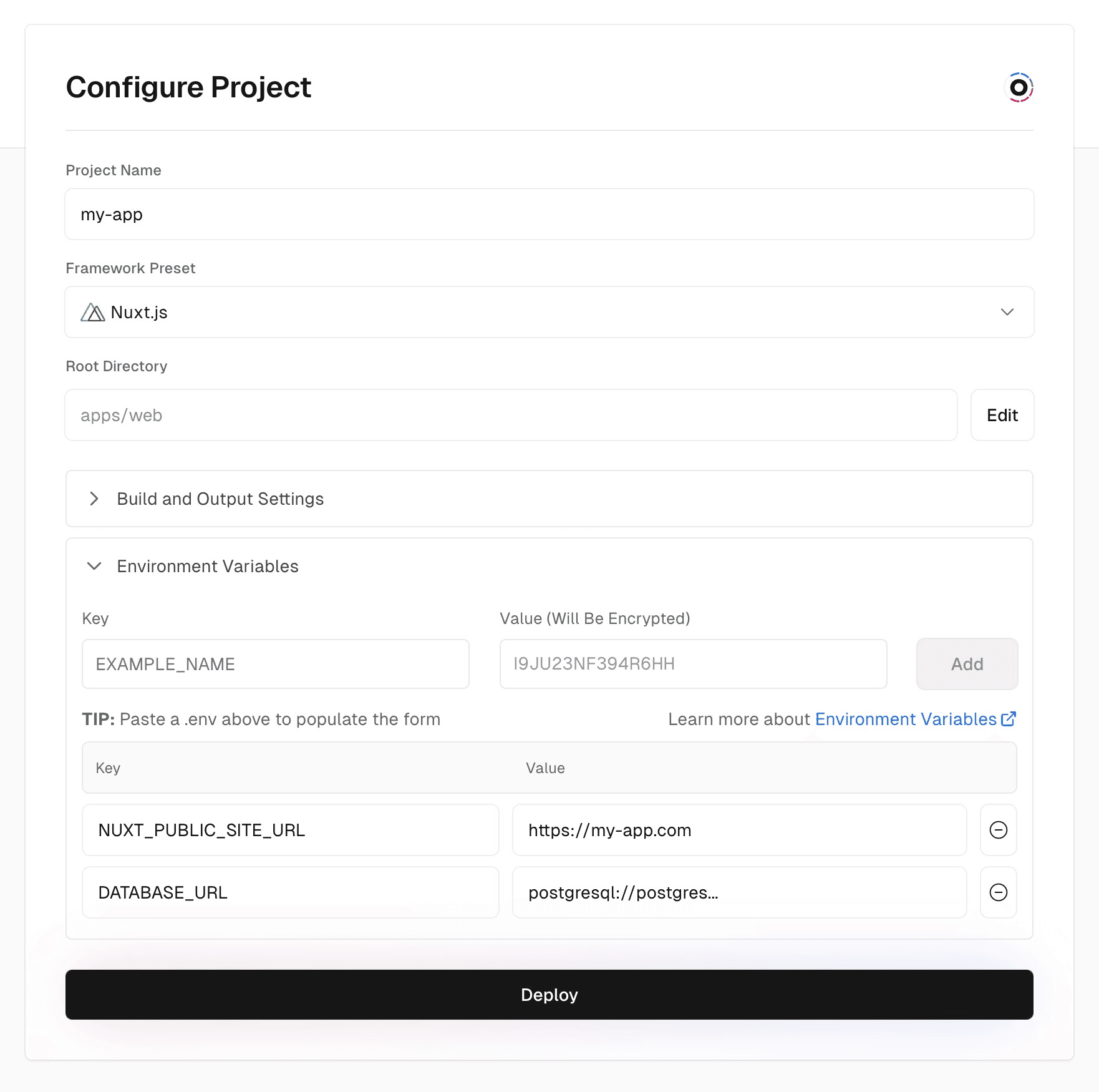 Vercel project configuration