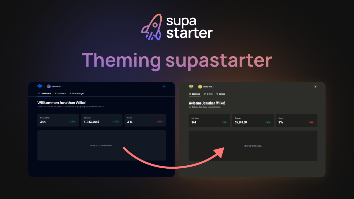 How the customize the theme of your supastarter application